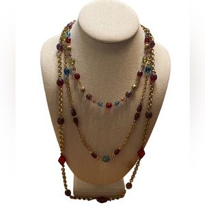 NWT Robert Rose Gold Toned Multi Color Necklace